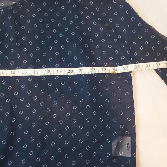 OLD NAVY Blue and White Sheer Blouse Size Medium - Picture 5 of 10
